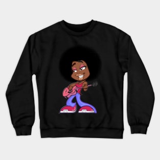 Afro girl playing a guitar. Crewneck Sweatshirt